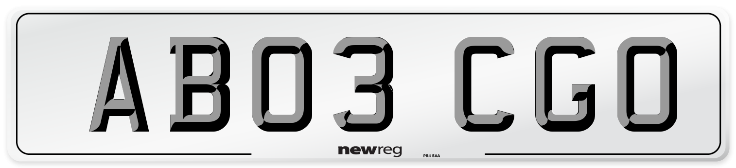 AB03 CGO Number Plate from New Reg